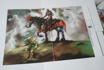 Legend of Zelda Ocarina of Time Poster # 3 Link & Ganon on Steed Nintendo 64 N64 - Image 1 of 3