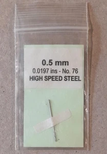 0.5mm 0.0197inch No.76 High Speed Steel Drill Bit - Picture 1 of 1
