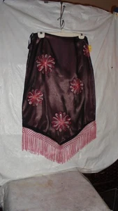 RIVER ISLAND, BLACK OVER PINK, SKIRT. SZ MED WAIST, 30" HIGH LOW HEM. DISPLAY - Picture 1 of 5