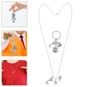 1 Set Cheer Keychain Cheerleader Necklace Cheerleading Megaphone Charm Key - Picture 1 of 20