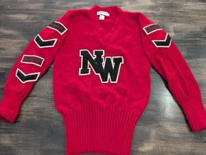 Vintage 40s/50s New Era Knitting Mills "NW" Varsity Letterman Sweater Size 34 - Picture 1 of 9