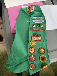 Faja Girl Scout de 1980 con parches Council Palm Glades - Imagen 1 de 5