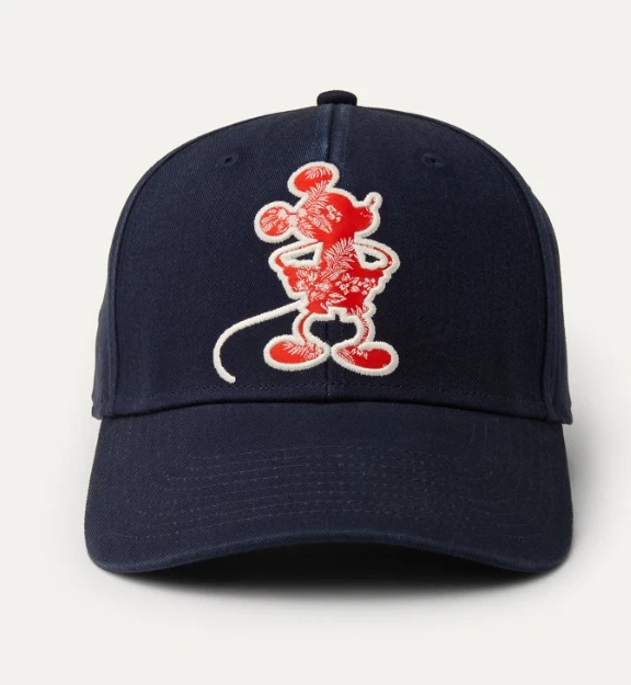 NEW Tommy Bahama X Disney Strap Back Hat Cap Mickey Mouse Red Floral Navy Blue - Image 1 of 1