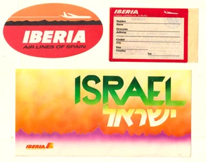 SPAIN IBERIA  to ISRAEL , Id TAG,  BAGGAGE LABEL  m, nh, vf, - Picture 1 of 1