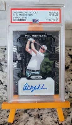 Prizm Liv Golf 2024 #SIG-PMI Phil Mickelson firma PSA GEMA COMO NUEVO 10 Foto 1 de 2
