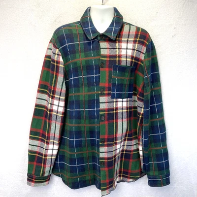 Cardigã suéter masculino Tommy Hilfiger XL tartan xadrez botão Natal patchwork - Imagem 1 de 4