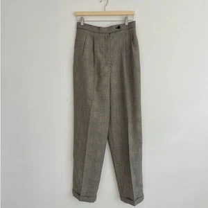 Giorgio Sant’Angelo – Vintage Wool High Rise Pleated Cuffed Trousers Size 10 - Picture 1 of 8