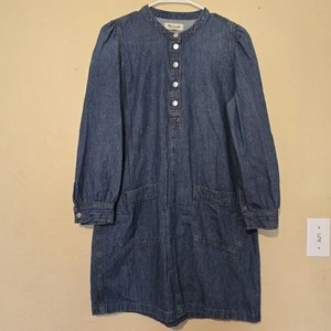Camisa Madewell Denim Parche Bolsillo Popover Talla M Azul Denim Mezcla de Lino - Imagen 1 de 7