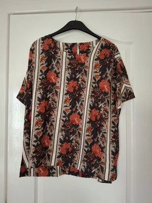 Next Floral Stripe Top Size 18 Petite New With Tag - Image 1 of 4