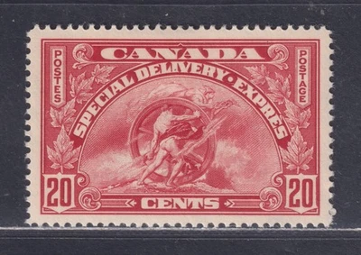 Canada Scott E6 MH OG 1935 20¢ Carmine Special Delivery Stamp Tiny Thin Spot - Image 1 of 2