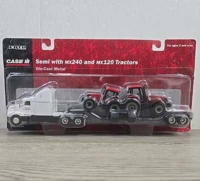 Ertl Case IH Semi With Lowboy & Case IH MX240 & MX120 Tractors 1/64 Scale - NEW - Image 1 of 4