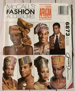 McCall's 6873 Ethnic Hats African Fashion Accessories Sewing Patten OSZ Uncut - Picture 1 of 3