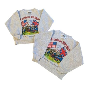 Vintage Set 2 London Bridge Lake Havasu Arizona Sweatshirts Kinder XS Tultex grau  - Bild 1 von 4
