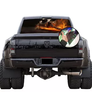 Truck Back Window Graphics Skull Skeleton Cowboy (P570) See Through Rear Decal - Picture 1 of 5