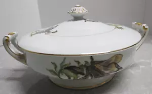 Harmony House Fine China Alyce Blackflower Round Covered Vegetable Bowl Dish - Picture 1 of 12