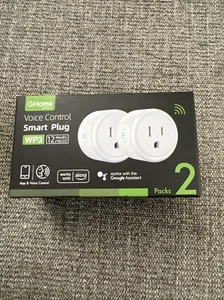 Ghome Controllo Vocale Smart Plug WP3 Bianco Confezione da 2 Nuovo, Alexa e Google Home - Foto 1 di 8