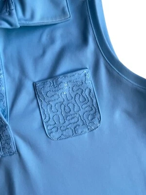 Camisa de golf Izod para mujer talla pequeña sin mangas Top PerformX Cool-FX azul elástico Foto 1 de 4