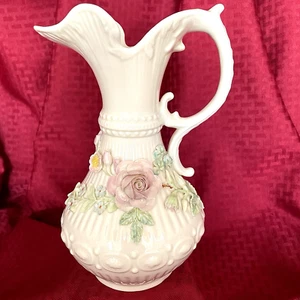 BELEEK 9" ABERDEEN PITCHER WITH GREEN STAMP #0857 - Picture 1 of 7