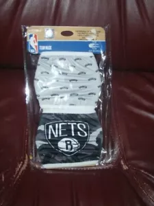 Paquete de 2 máscaras faciales oficiales del equipo de la NBA para adultos Brooklyn Nets nuevas en paquete sellado - Imagen 1 de 2