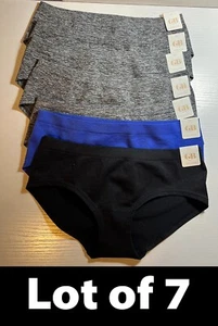 Lot/7 GB Juniors Seamless Hipster Panties, Blue / Heather Grey / Black Size XS - Picture 1 of 15