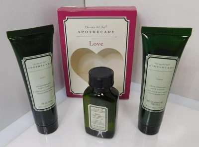 Mini Set Therma del Sol Apothecary Love Warming Massage Oil Body Wash Lotion - Image 1 of 4