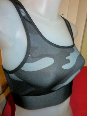  Auténtico Sujetador $90 COR by ULTRACOR Camuflaje Fest Cuello Redondo en Humo/Negro-Talla XS Foto 1 de 4