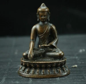 China tibet old bronze Guru Sakyamuni buddha statue Shakyamuni sculpture - Picture 1 of 5