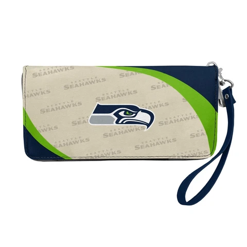 NWT NFL Seattle Seahawks Women Synthetic Leather Curve Zip Organizer Wallet Cover