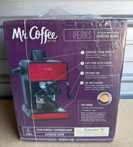 *NEW SEALED* Mr Coffee Steam Espresso And Cappuccino Maker BVMC-ECM260 Red - Picture 1 of 4