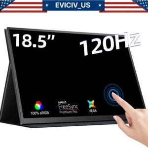 18.5" 120Hz Touchsreen Portable Monitor USB-C Ultra Slim Screen LCD Display Used - Picture 1 of 21