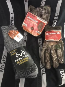 HUNTWORTH REALTREE Midweight Gloves Dry Knit Thermal Balaclava Face Mask New ! - Picture 1 of 4