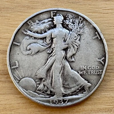 1937-P Walking Liberty - Historic Silver Half Dollar - Image 1 of 2