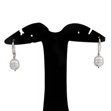 QVC Honara Sterling Silver Grey Freshwater Pearl Drop Earrings