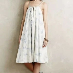 Anthropologie Holding Horses Chambray Swing Denim Dress Size L - Picture 1 of 7