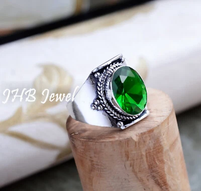 Chrome Diopside Big Gemstone 925 Sterling Silver Jewelry Ring Gift For Lover - Image 1 of 4