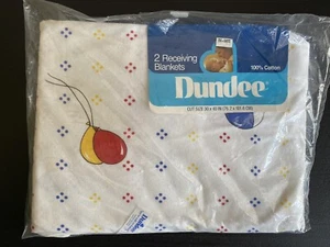 Vintage Dundee 2 Receiving Blankets Mickey Mouse and Friends - Picture 1 of 5