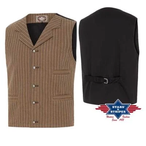 EARL Gilet marron Old West Stars and Stripes Homme - Imagen 1 de 4