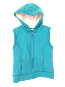 MUDD Quilted Hooded Sherpa Vest Lined Tidal Teal Girls Size 16 Full Zip  - Picture 1 of 12