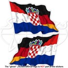 KROATIEN-DEUTSCHLAND Kroatisch-Deutsch Wehende Flagge 120mm Aufkleber x2