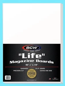 10 BCW Life Magazine Size Backing Boards Lobby Card Storage Backer 10-7/8 x 14" - Picture 1 of 3