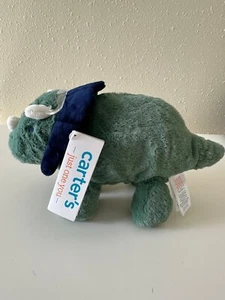Carters Dinosaur Plush Toy Green Triceratops New tags Stuffed Animal Baby - Picture 1 of 10