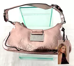 Paris Hilton Onyx Long Baguette Women's Shoulder Bag Paris Nude Metallic - Picture 1 of 6