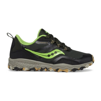 Saucony - Peregrine 12 Shield Black/Slime (bambino) - Immagine 1 di 4