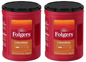 2 pack Folgers 100% Medium Roast Ground Colombian Coffee, 40.3 oz. FREE shipping - Picture 1 of 1