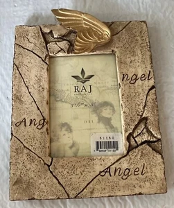 Raj Angel Wing  Picture Frame Holds 3.5”x5” Picture Measures 8”x7” - Picture 1 of 6