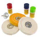 Buffing Wheel Kit Metal Cleaning Polishing + Compound Blocks Fits Drill (7PC)