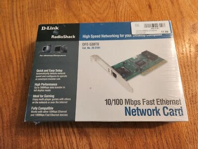 Brand new, still in wrapping Radio Shack D-Link 10/100 PCI Ethernet Card - Image 1 of 3