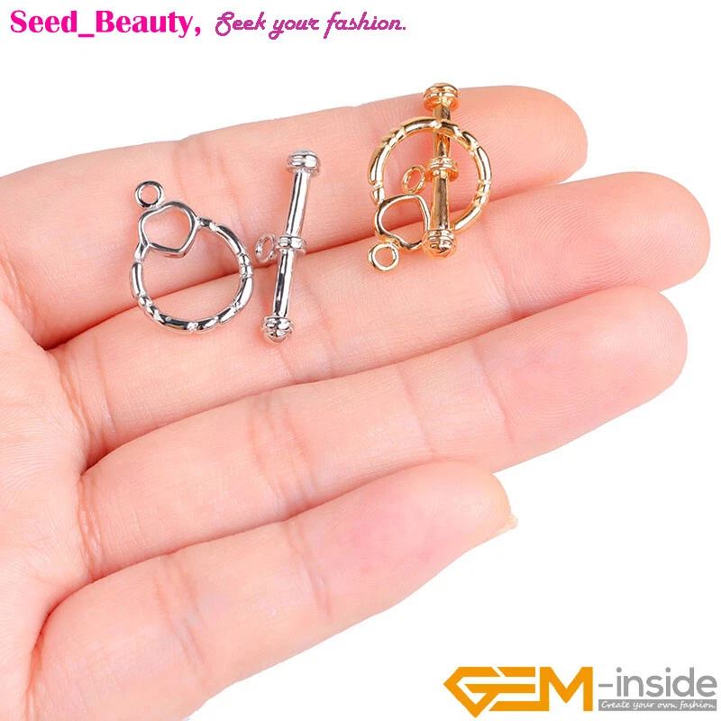 14K Gold Filled Claddagh Heart Toggle Bar Clasps Connector For Jewelry Necklace - Image 1 of 4