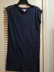 Lilly Pulitzer Robyn T-Shirt Jersey Knit Dress Pima Cotton Navy Size X Small - Picture 1 of 5