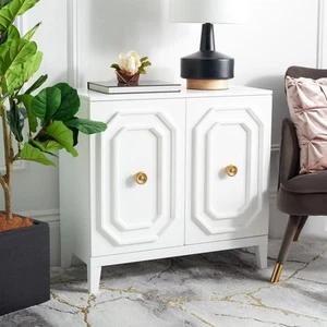 Home Collection Riya Contemporary White 2-Door Storage Cabinet - Picture 1 of 6